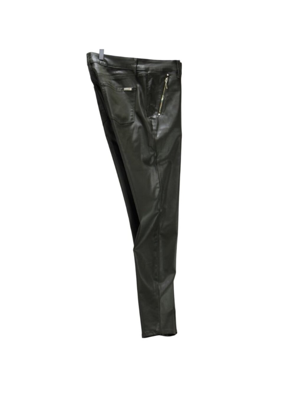 WHITE HOUSE BLACK MARKET Womens The Skinny Zip pockets Faux Leather green Size 6 - Picture 5 of 15